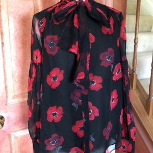 Kate Spade poppy chiffon blouse